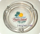 Player's Island Hotel - Casino, Lake Charles, LA - Green and maroon imprint Glass Ashtray