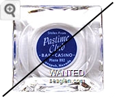 Stolen From Pastime Club, Bar - Casino, Phone 892, Tonopah, Nevada - White on blue imprint Glass Ashtray