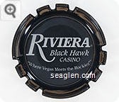 Riviera Black Hawk Casino, ''Where Vegas Meets the Rockies'' - White imprint Plastic Ashtray