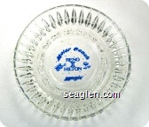 Motor Coach, Reno Hilton, Magic - Blue imprint Glass Ashtray