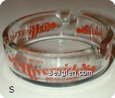Jessie Beck's Riverside, Hotel - Casino, In the Spirit of the West - Red imprint Glass Ashtray