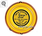 Bar in Connection, Ramona Hotel, Cool - Quiet - Steam Heated -, Highway 6, Phone 92, Tonopah, Nevada - Black on white imprint Glass Ashtray