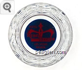 Hotel Royal Nevada, Las Vegas Nevada - Red on blue imprint Glass Ashtray