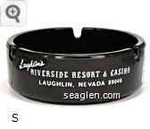 Laughlin's Riverside Resort & Casino, Laughlin, Nevada 89046, Poker, Craps, Bingo, Twenty-One, Keno, 24 Hour Restaurant, New 48 Unit Best Western Motel, Free Ferry Service - White imprint Glass Ashtray