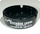 Laughlin's Riverside Casino Resort, Laughlin, Nevada, Poker Motels, Bingo Motels - White imprint Glass Ashtray