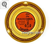 don the Beachcomber, Hollywood, Palm Springs, Chicago, Hotel Sahara Las Vegas - Black on orange imprint Glass Ashtray