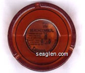 don the Beachcomber, Corona Del Mar, Hollywood, Palm Springs, Saint Paul, Chicago, Marina Del Ray, Hotel Sahara Las Vegas - Black imprint Glass Ashtray