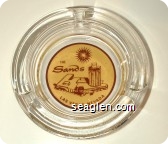 The Sands, Las Vegas, Nevada - Red on yellow imprint Glass Ashtray