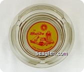 The Sands, Las Vegas, Nevada - Red on yellow imprint Glass Ashtray