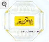 The Sands Hotel, Las Vegas, Nevada - Brown on yellow imprint Glass Ashtray