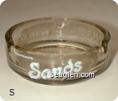 Downtown Sands Reno, Arlington at Third - Reno, Nevada 89501 - (702) 786-3311, Toll Free Reservations - (800) 648-3553, Hotel Casino - White imprint Glass Ashtray