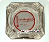 Sahara Tahoe Resort Hotel and Casino, South Shore Lake Tahoe Nevada - Red on white imprint Glass Ashtray