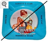 Swiped From, Scotty's Club, Phone 3-2647, Winnemucca, Nevada, Heat Wave - Black imprint Metal Ashtray