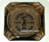 Cactus Jack's Senator Club, Carson City Nev., Howdy! - Black on white imprint Glass Ashtray
