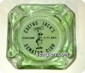 Cactus Jack's Senator Club, Carson City, Nev., Howdy! - Black on white imprint Glass Ashtray