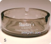 Sharkey's Casino, Gardnerville, Nevada, Hwy. 395 - White imprint Glass Ashtray