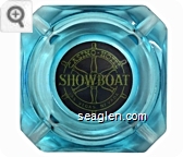 Showboat, Casino Hotel, Las Vegas, Nevada - Gold on black imprint Glass Ashtray