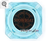 Showboat, Casino Hotel, Las Vegas, Nevada - Red on black imprint Glass Ashtray