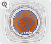 Silver Dollar Club, Mixed Drinks, Pool Tables, 738-9112, 400 Commercial St. Elko, Nevada - Blue on orange imprint Glass Ashtray