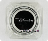 The Silverton - White on black imprint Glass Ashtray