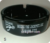 Silver Spur, Where The Jackpots Are, Carson City, 24 Hr Restaurant, Keno - White imprint Glass Ashtray