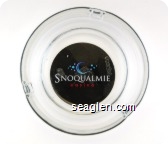 Snoqualmie casino - White and red on black decal imprint Glass Ashtray