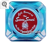 Let's Dance at the Sans Souci on Las Vegas' Famed Strip - White on red imprint Glass Ashtray
