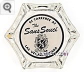 Be Carefree at the Sans Souci, Las Vegas, Nevada - Black on white imprint Glass Ashtray