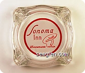 Sonoma Inn, Winnemucca Nevada - Red on white imprint Glass Ashtray