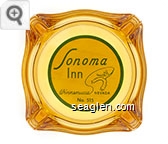 Sonoma Inn, Winnemucca, Nevada, No. 515 - Green on yellow imprint Glass Ashtray
