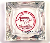 ''The Pride of Nevada's Highways'', Sonoma Inn, Winnemucca Nevada - Red imprint Glass Ashtray
