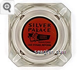 Silver Palace, Casino Center, Downtown Las Vegas, Nevada - Black and orange imprint Glass Ashtray