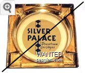 Silver Palace, Downtown Las Vegas - Black on white imprint Glass Ashtray