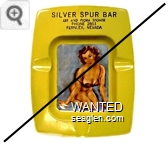 Silver Spur Bar, Lee and Flora Stoner, Phone 2851, Fernley, Nevada - Black imprint Metal Ashtray
