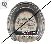 Good Luck, Santa Anita Turf & Bar, 113 Fremont Las Vegas Nevada - Stamped imprint Metal Ashtray