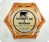 Stockman's Bar & Restaurant, Ken, Glenda, Bonnie & Herb, 1560 Reno Highway, Fallon, Nev. - Black imprint Glass Ashtray