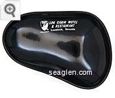 Log Cabin Motel & Restaurant, Lovelock, Nevada, (American Express logo) - White imprint Plastic Ashtray