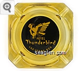 Hotel Thunderbird, Las Vegas, Nev. - Yellow on black imprint Glass Ashtray