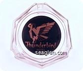 Thunderbird Hotel, Las Vegas, Nev. - Gold on black imprint Glass Ashtray