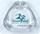 Treasure Island Resort & Casino - Green imprint Glass Ashtray