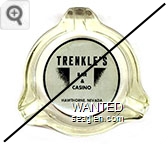 Trenkle's Bar & Casino, Hawthorne, Nevada - Black on white imprint Glass Ashtray
