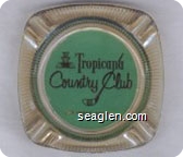Tropicana Country Club, Las Vegas, Nevada - Gold on aqua imprint Glass Ashtray