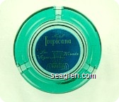 Hotel Tropicana, Las Vegas, Nevada - White on blue imprint Glass Ashtray