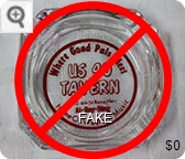 Where Good Pals Meet, US 40 Tavern, 640 E. 4th St. Reno, Nev., Al - Ray - Bing, Home of Western Music - Red silkscreen imprint Glass Ashtray